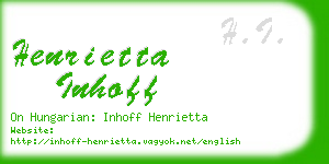 henrietta inhoff business card